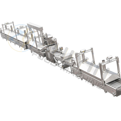 1000 kg/h πατάτες παγωμένες πατάτες γραμμή παραγωγής SS304 θέρμανση με αέριο